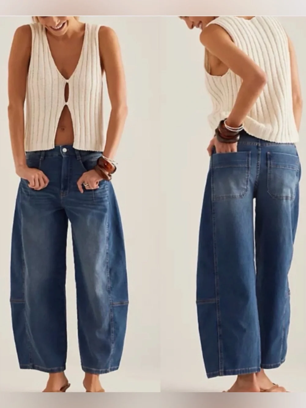 Anthropologie Pilcro Kenna Heritage Barrel Blue Jeans Women's 24
